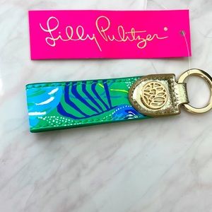 Lilly Pulitzer tassel key fob NWT botanical green flutter accessory authentic